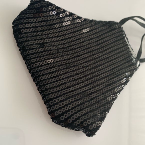 Sequin Face Mask - Black - Picture 2 of 4